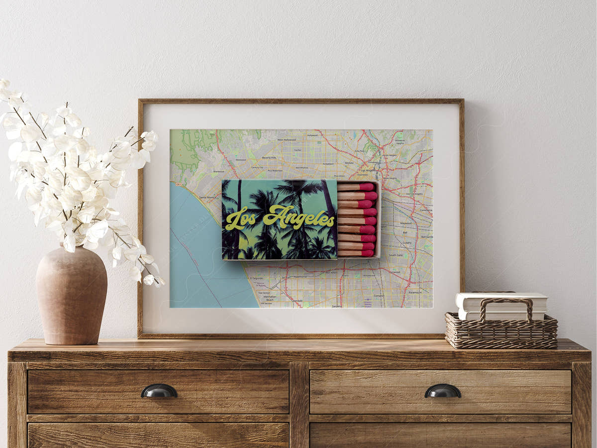 Los Angeles Print, Matchbox Photo, Map City Wall Art