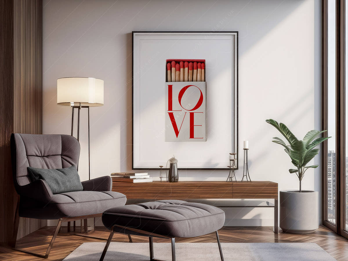 Love Poster, Vintage Matchbox, Gift for couple