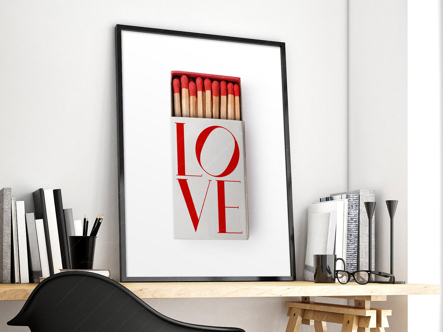 Love Poster, Vintage Matchbox, Gift for couple