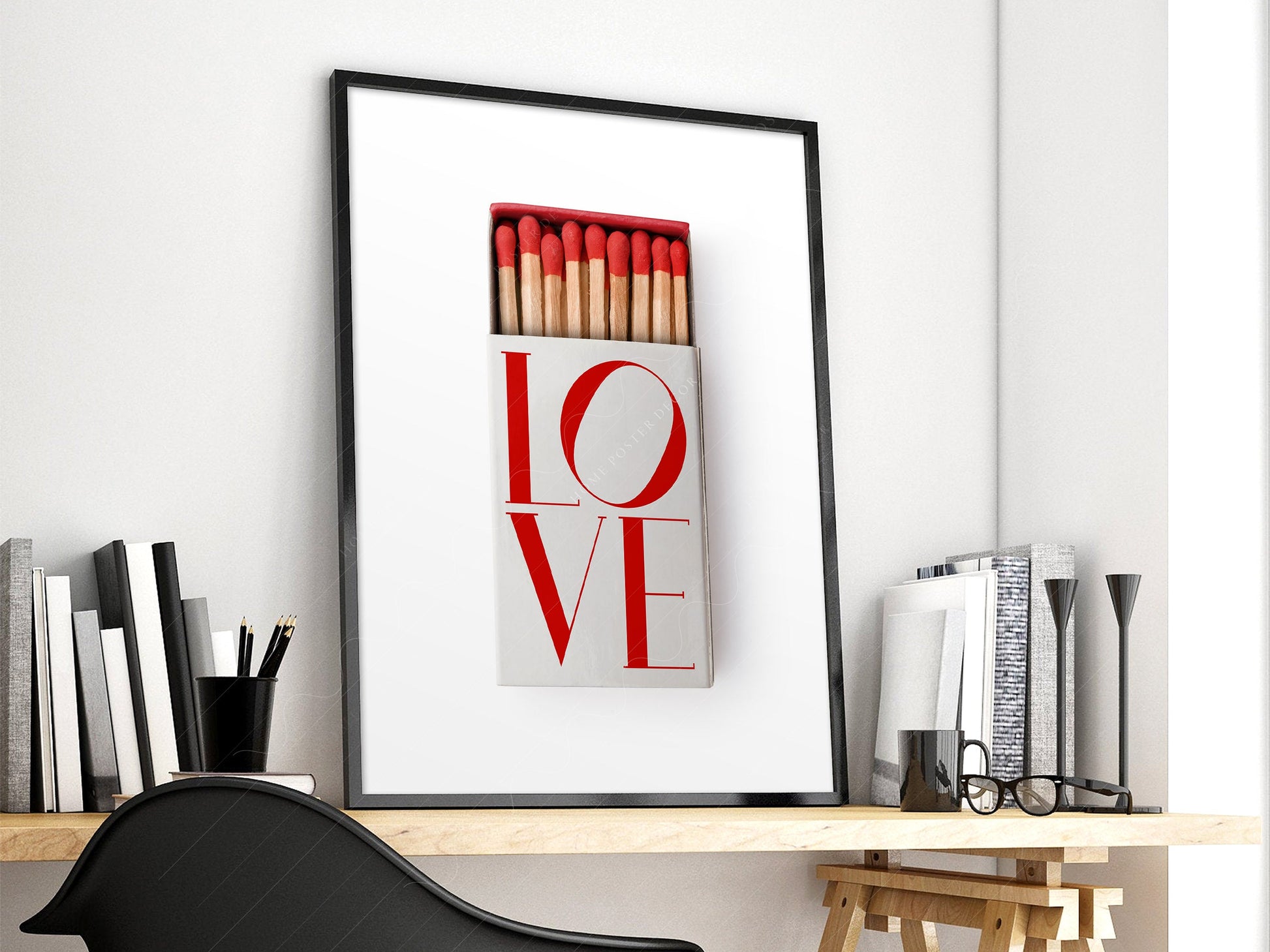 Love Poster, Vintage Matchbox, Gift for couple