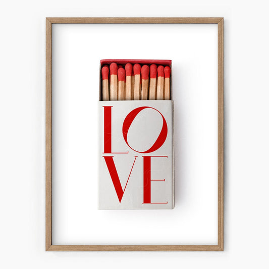 Love Poster, Vintage Matchbox, Gift for couple