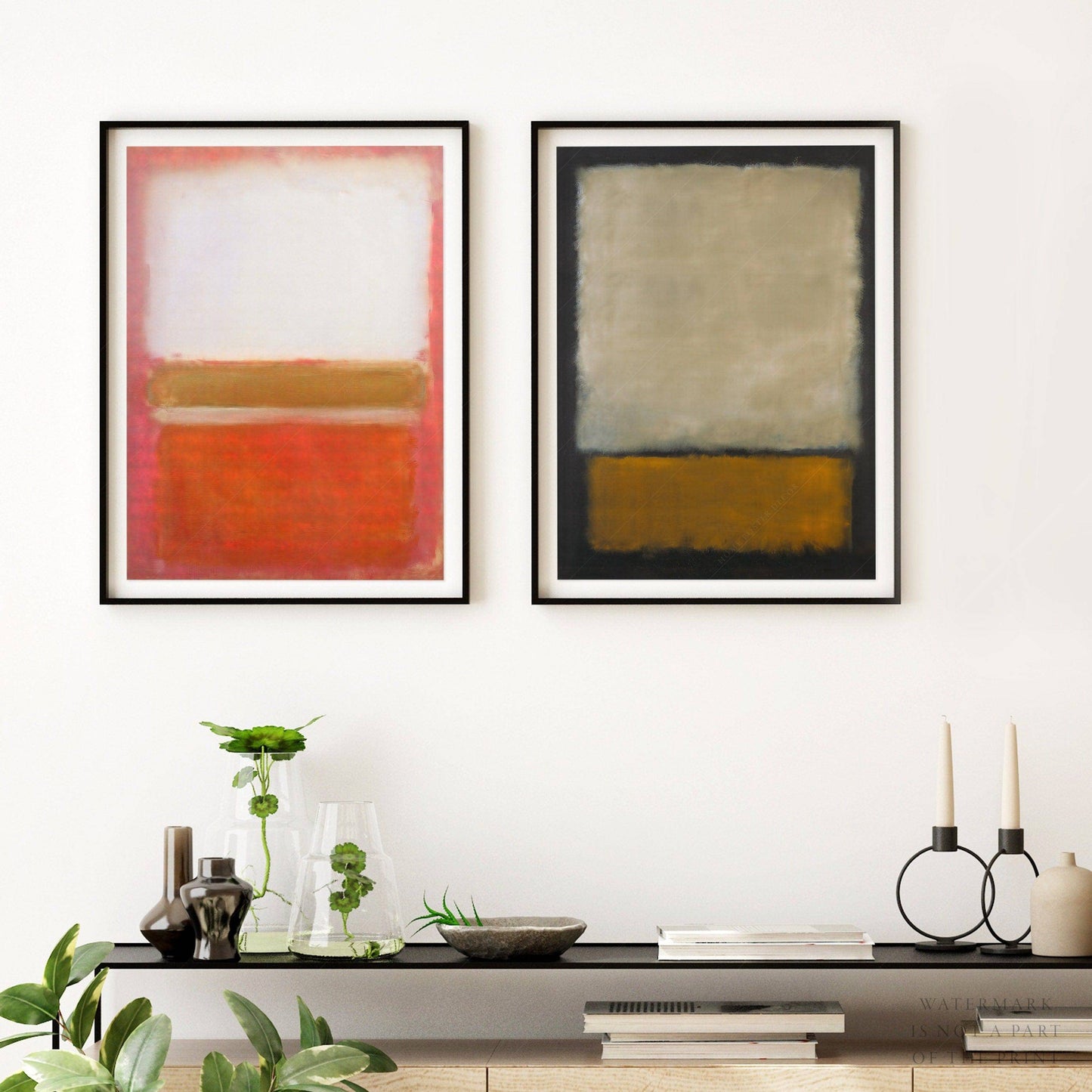 Mark Rothko Poster, Untitled Painting, Set of 2 Wall Art