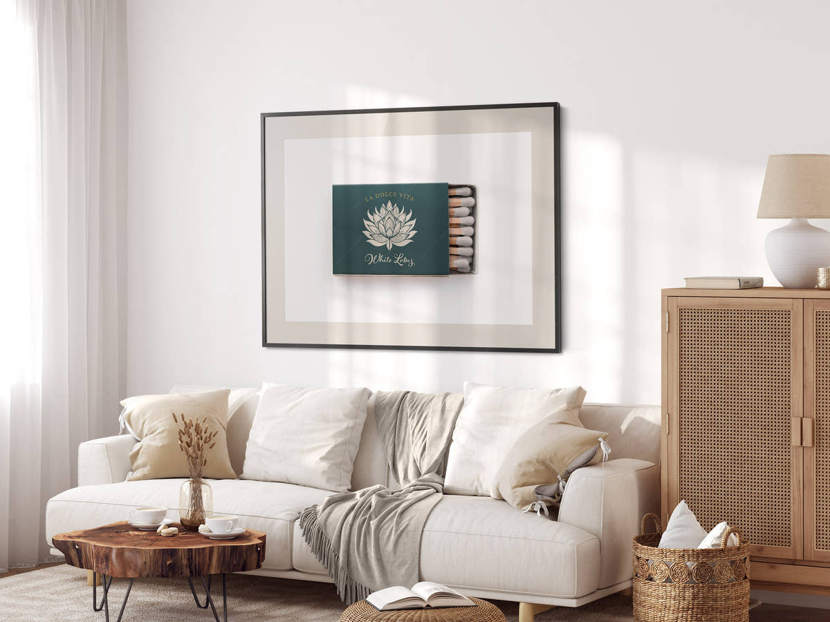 Matchbox photography, La dolce vita, White Lotus, Wall art for living room