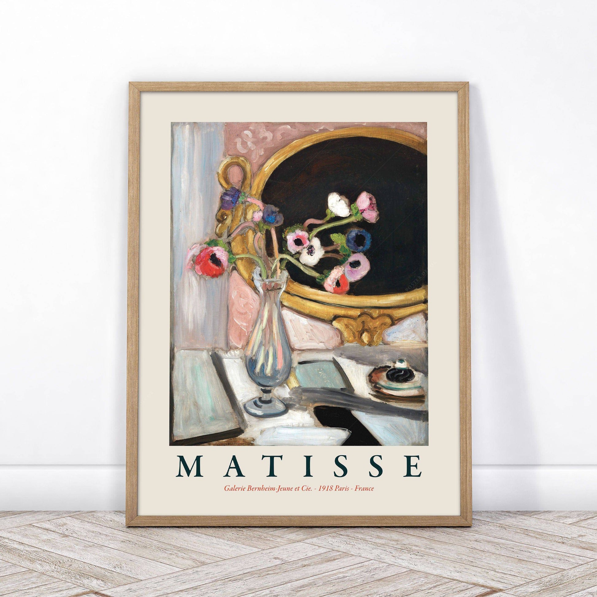 Matisse Poster, Anemones with Black Mirror, Anémones au Miroir Noir