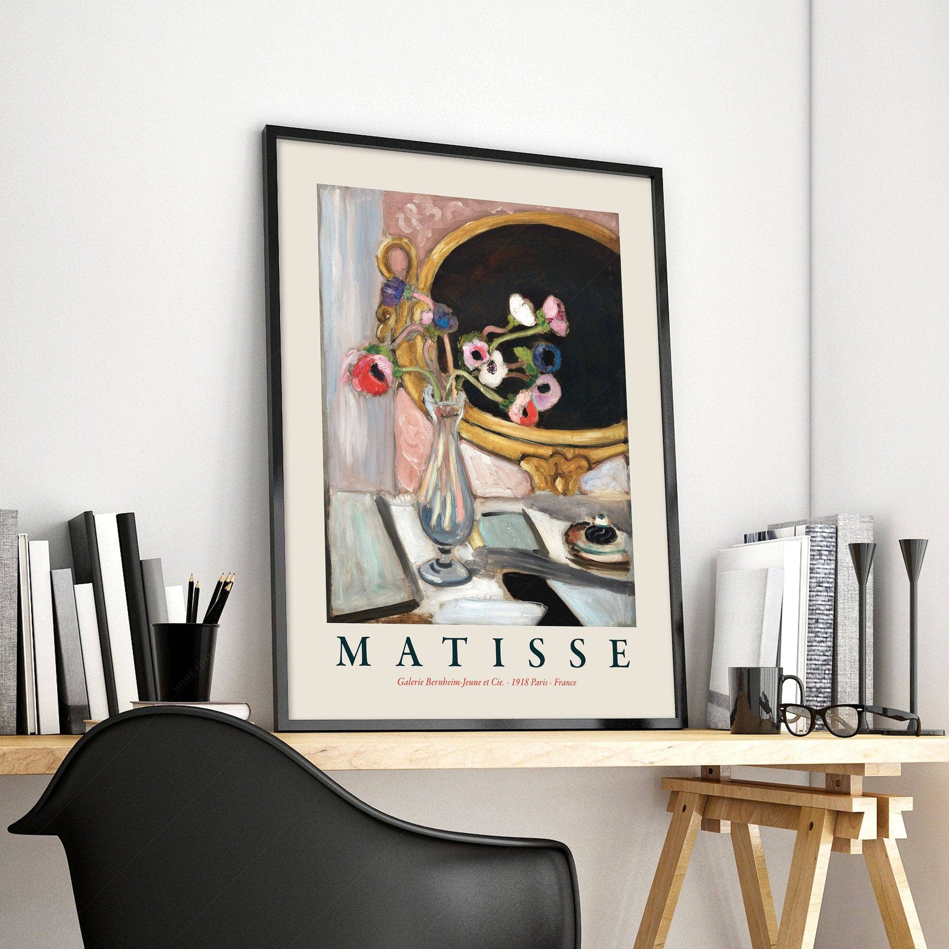 Matisse Poster, Anemones with Black Mirror, Anémones au Miroir Noir