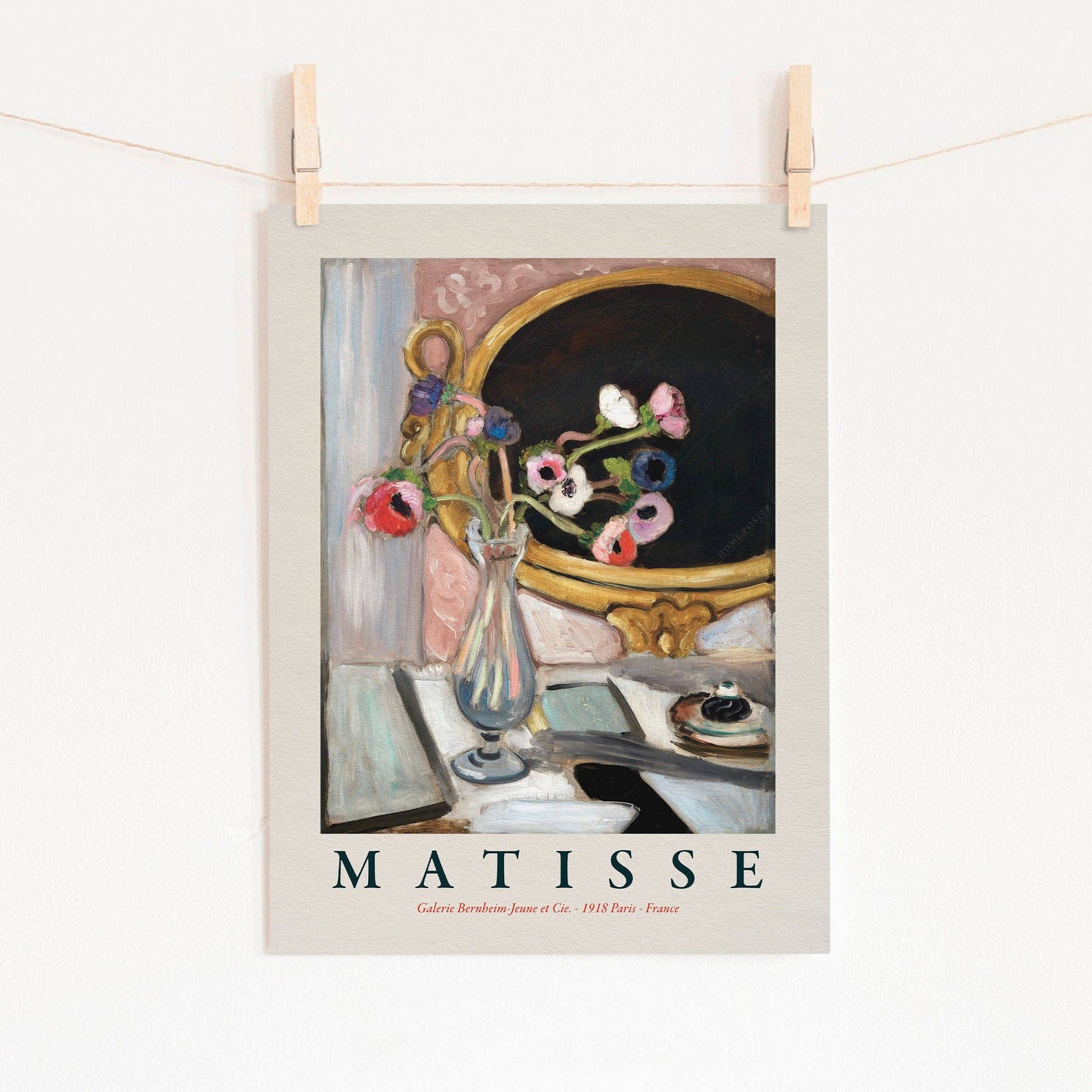 Matisse Poster, Anemones with Black Mirror, Anémones au Miroir Noir