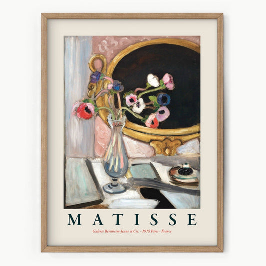 Matisse Poster, Anemones with Black Mirror, Anémones au Miroir Noir