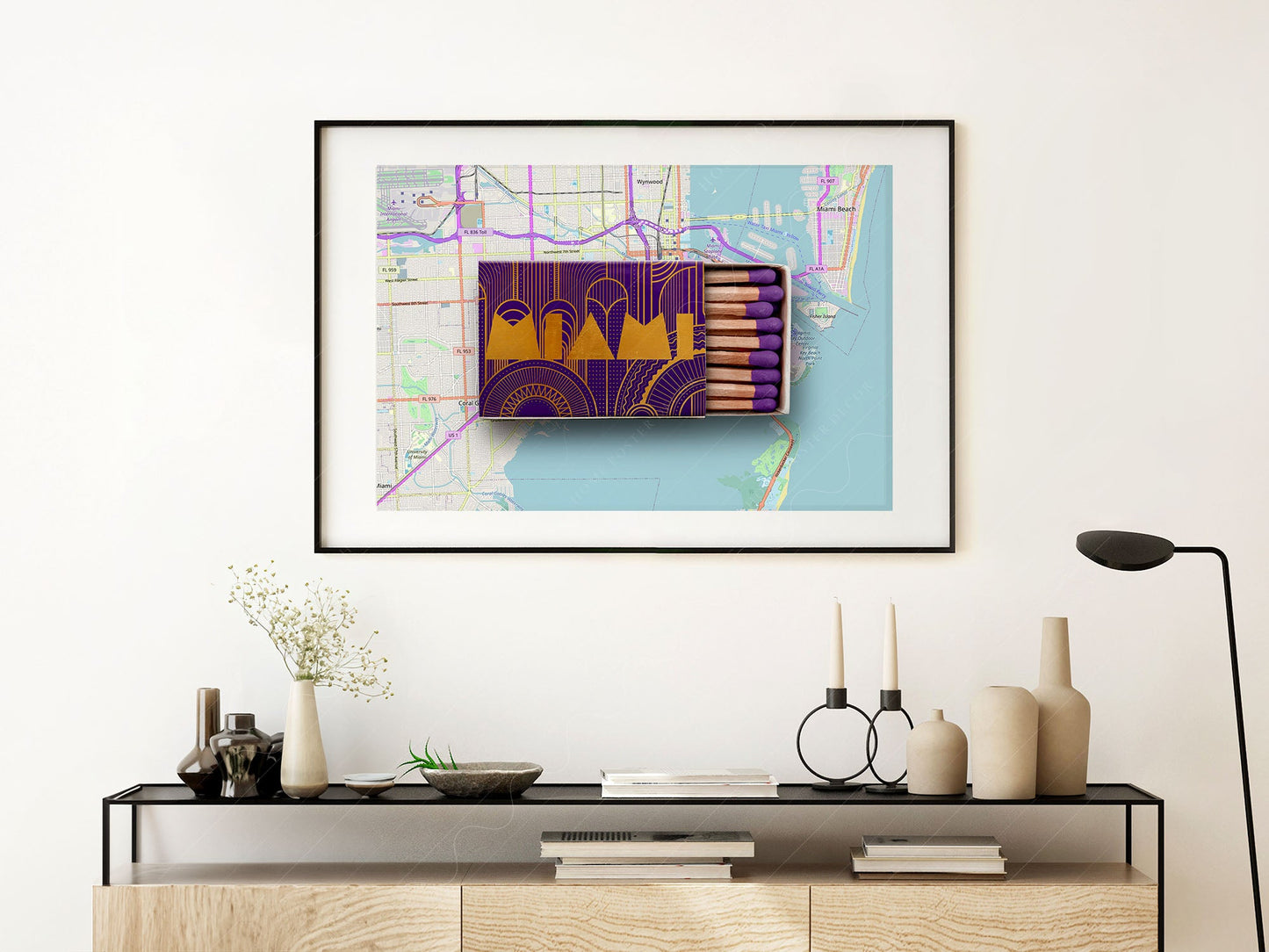 Miami Print, Matchbox Photo, Map City Wall Art