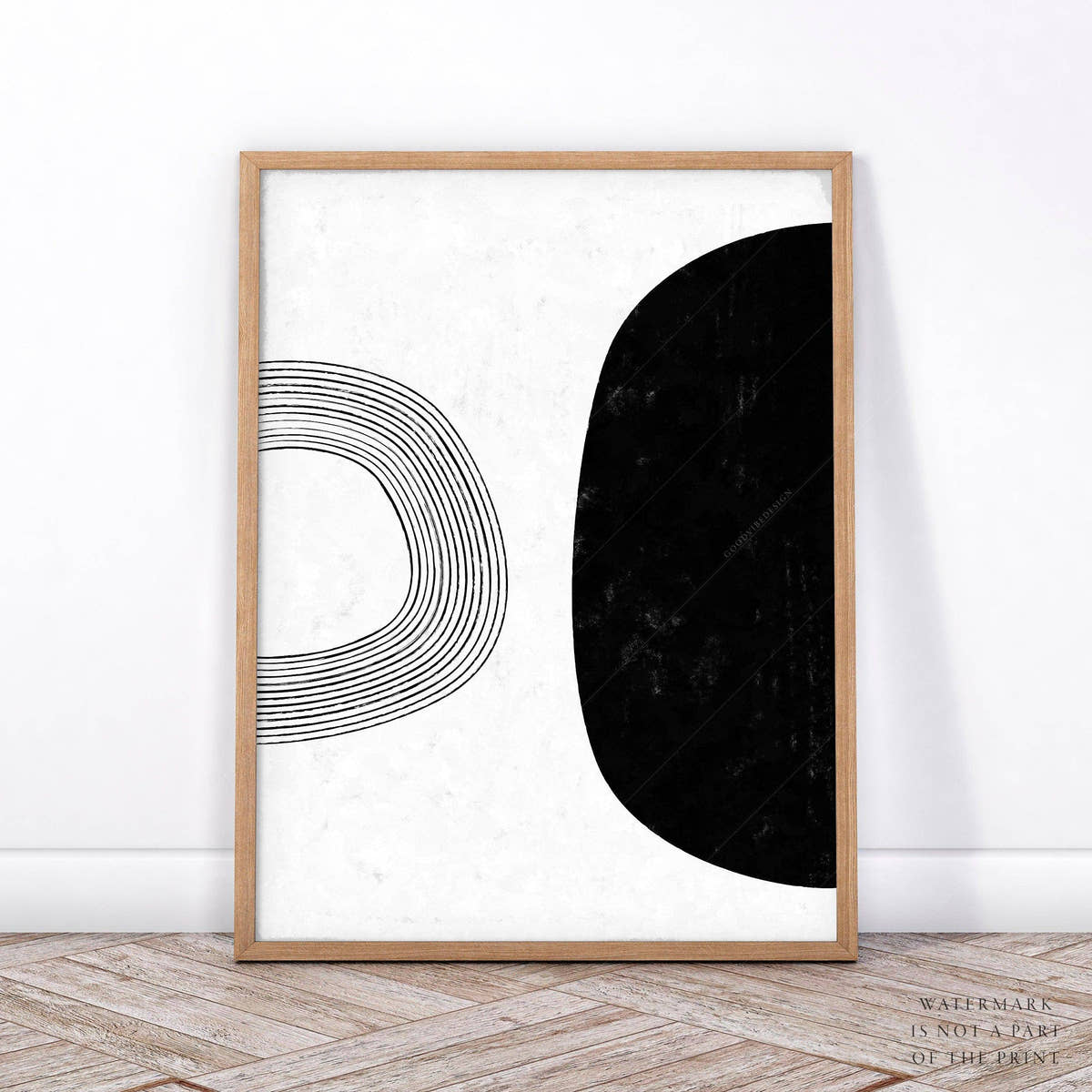 Mid Centrury Modern, 2 Piece Wall art, Black White Poster