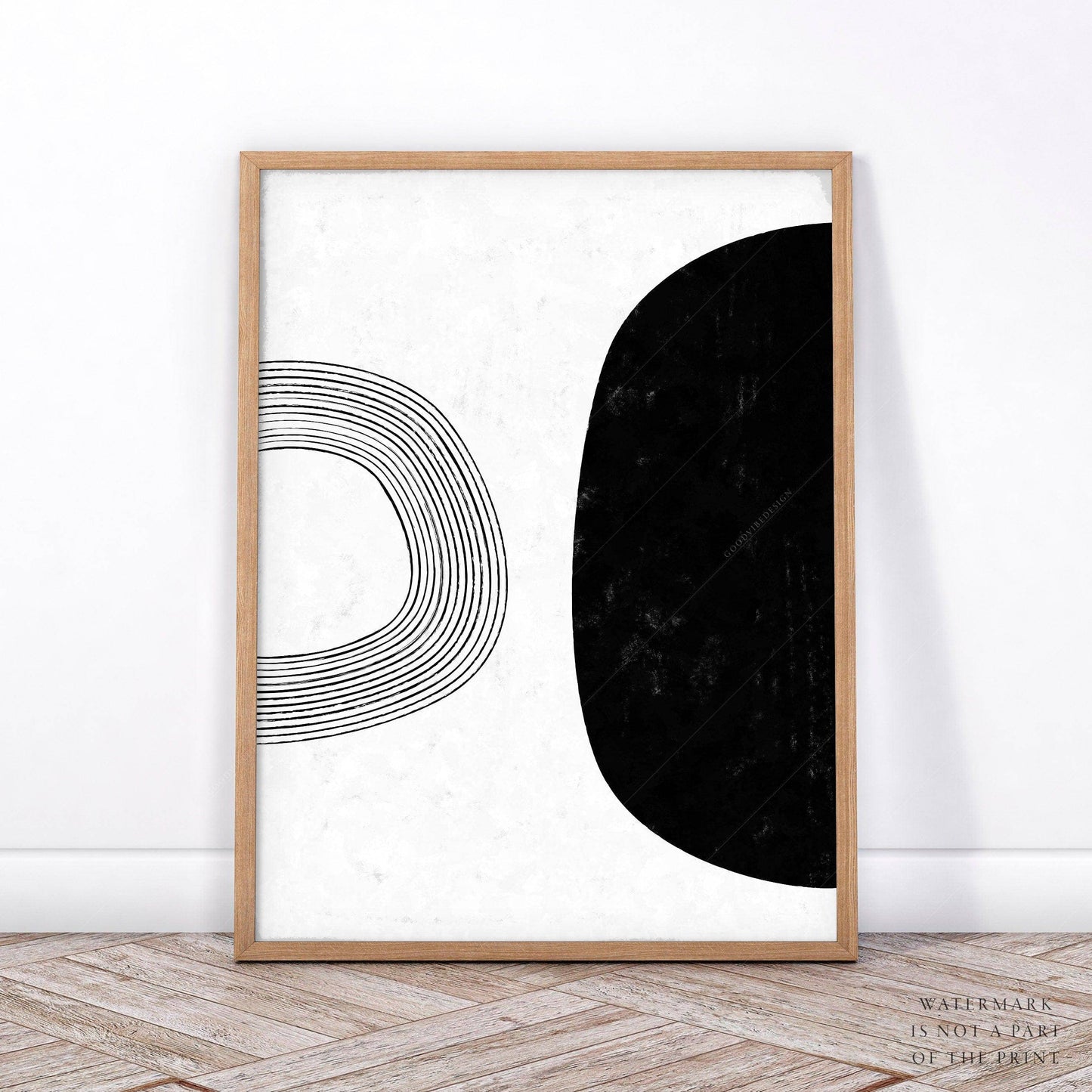 Mid Centrury Modern, 2 Piece Wall art, Black White Poster