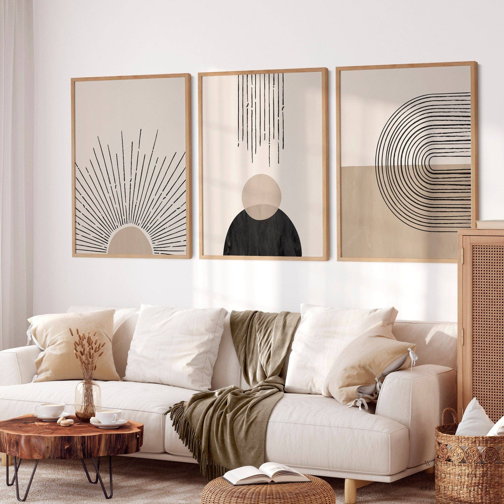 Mid-Century Modern Prints, 3 Piece Wall Art, Elegant wall decor