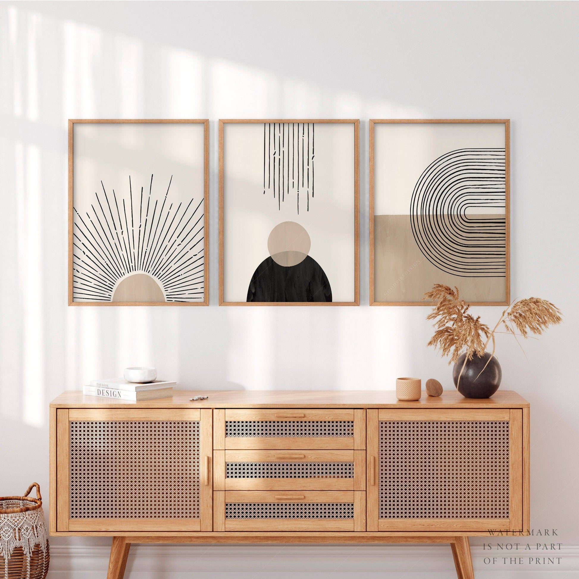 Mid-Century Modern Prints, 3 Piece Wall Art, Elegant wall decor