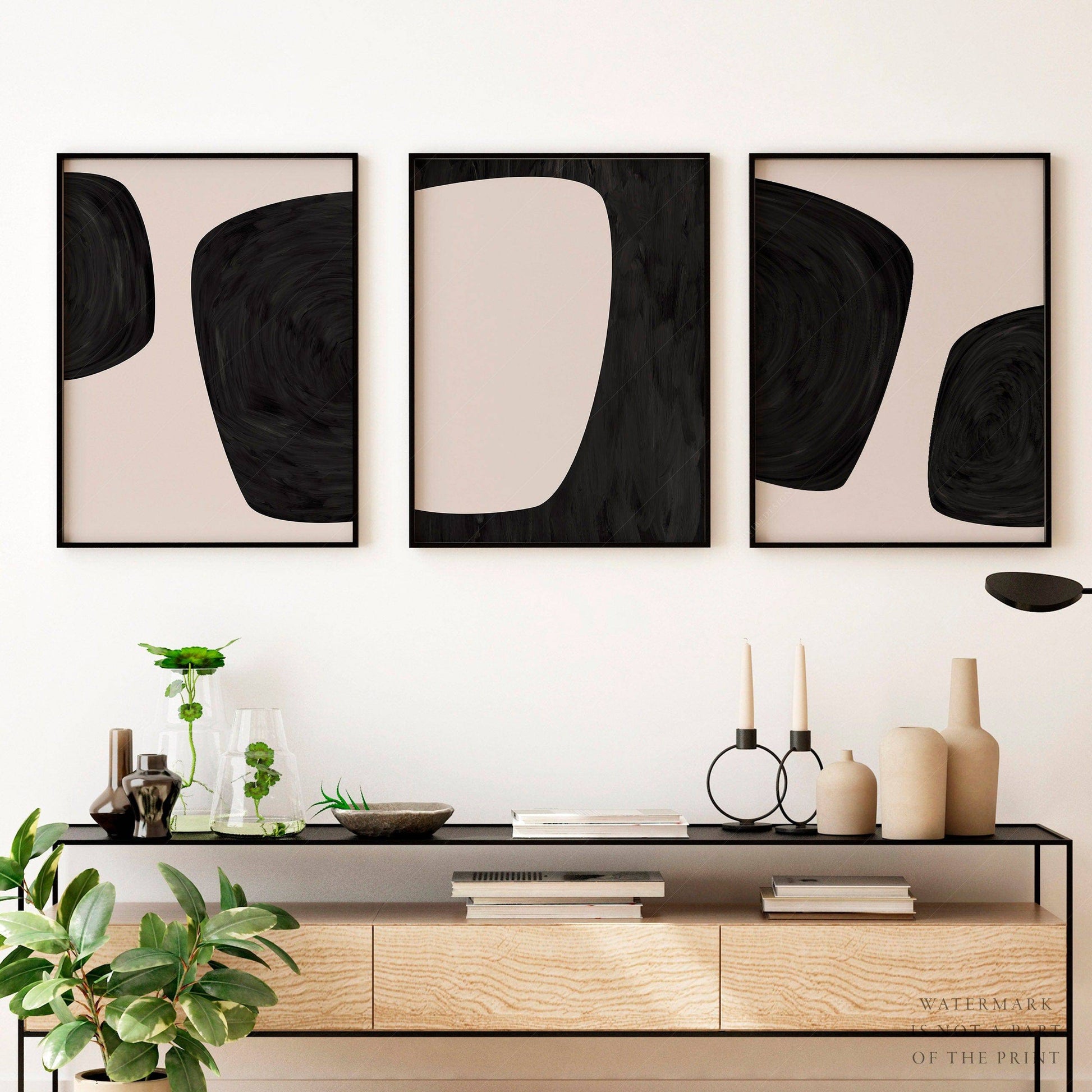 Mid-Century Modern Prints, 3 Piece Wall Art, Elegant wall decor