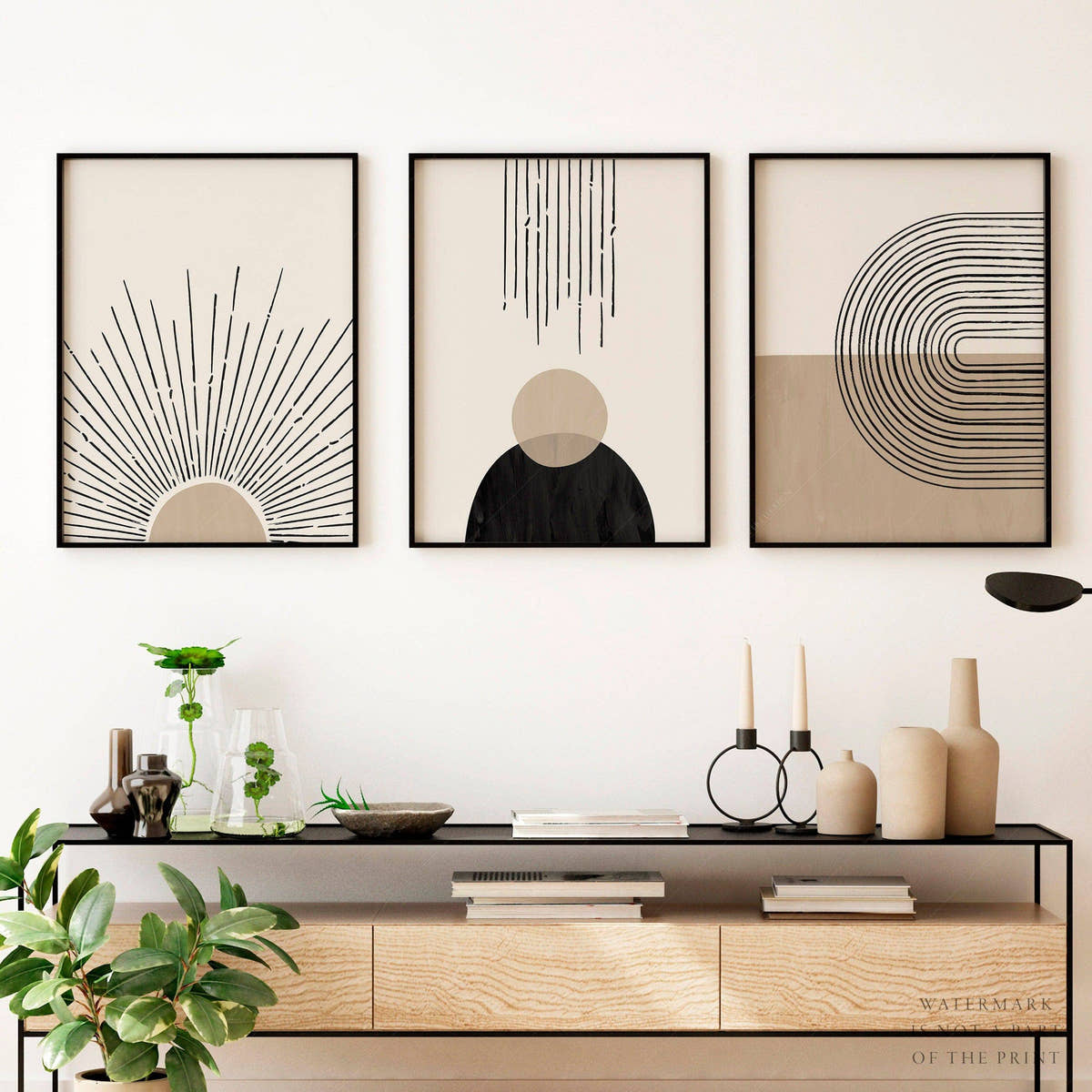 Mid-Century Modern Prints, 3 Piece Wall Art, Elegant wall decor