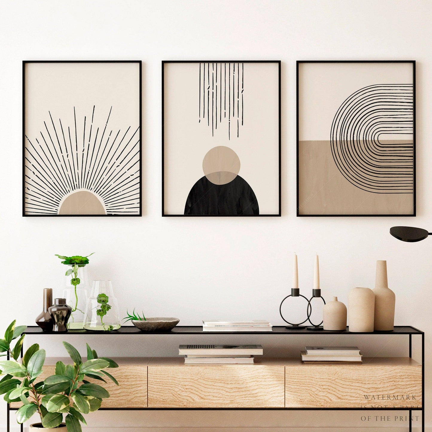Mid-Century Modern Prints, 3 Piece Wall Art, Elegant wall decor