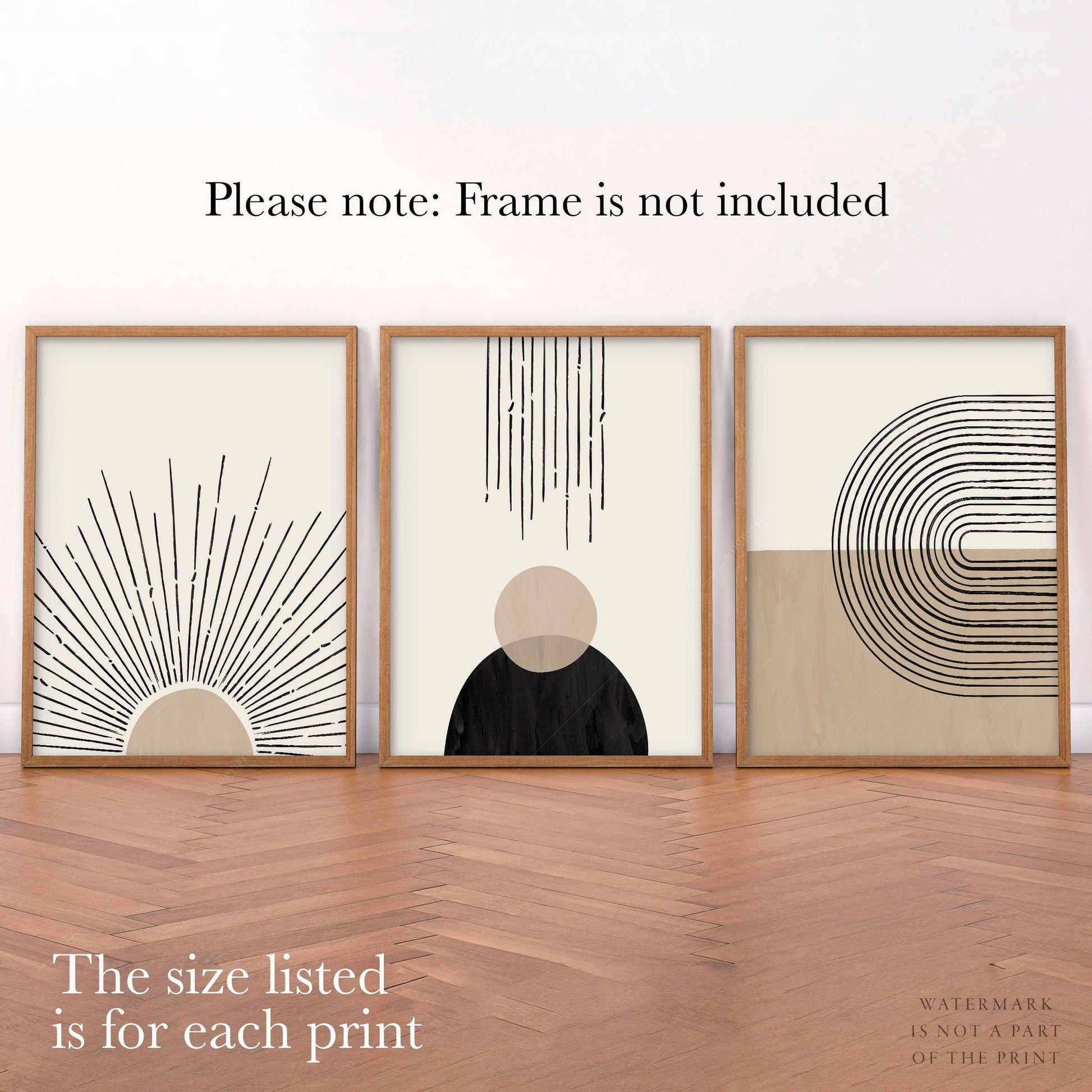 Mid-Century Modern Prints, 3 Piece Wall Art, Elegant wall decor
