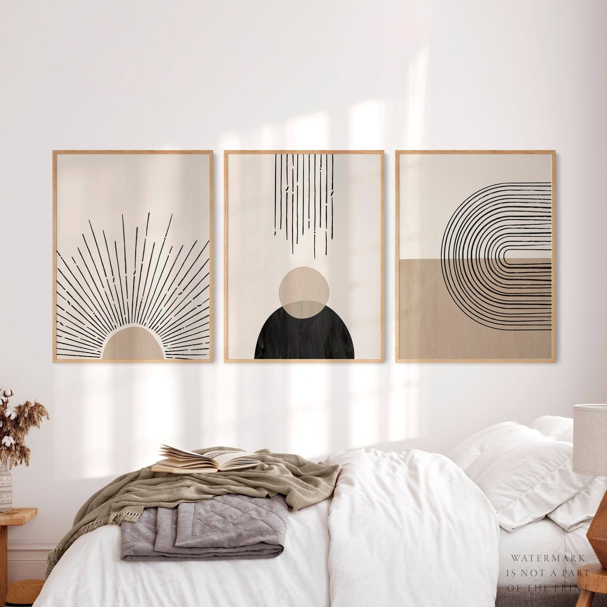 Mid-Century Modern Prints, 3 Piece Wall Art, Elegant wall decor