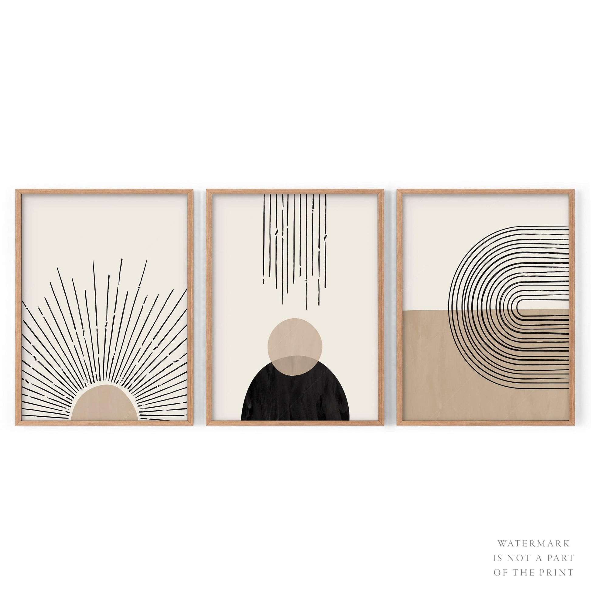 Mid-Century Modern Prints, 3 Piece Wall Art, Elegant wall decor