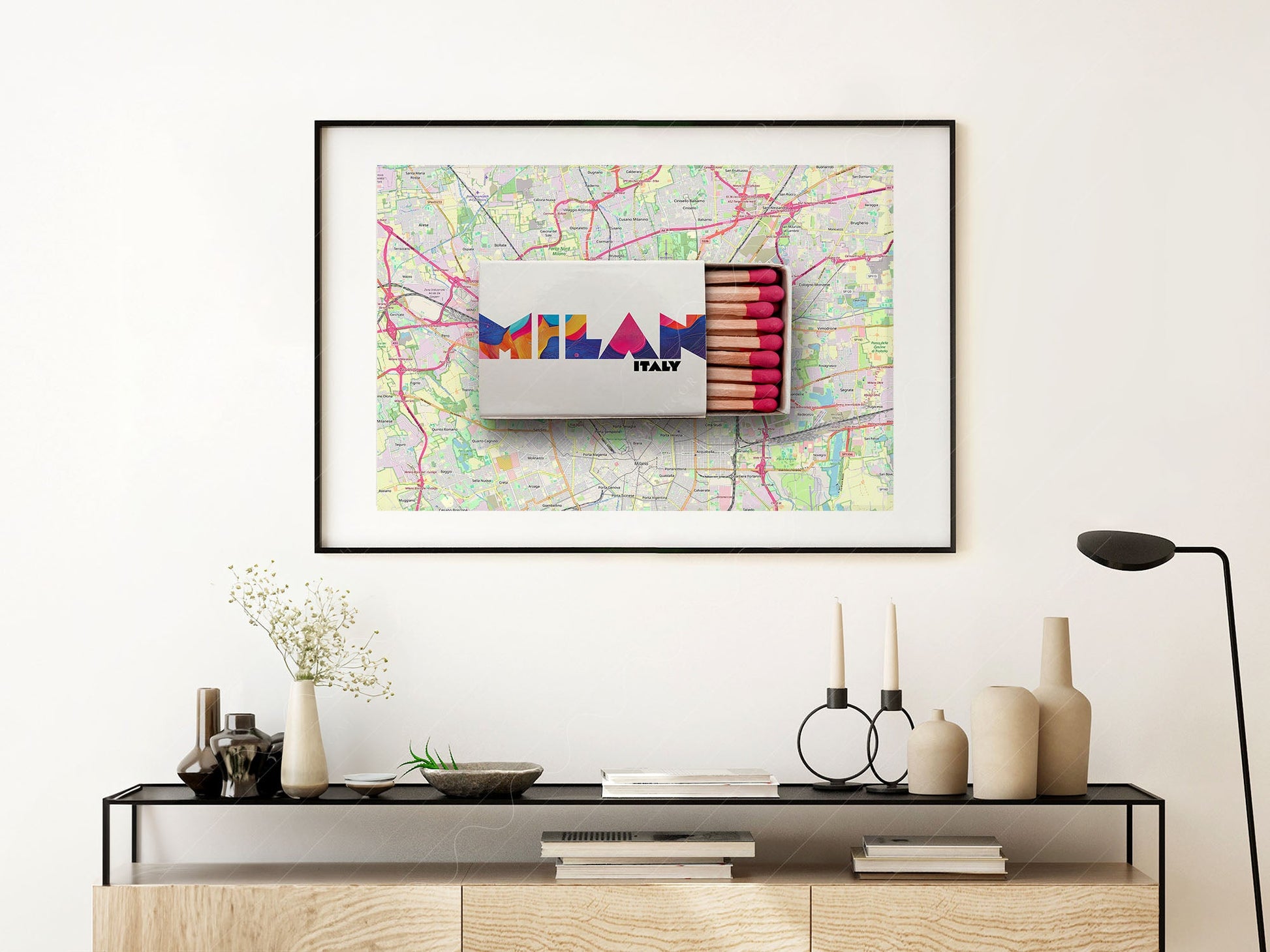 Milan Print, Matchbox Photo, Map City Wall Art