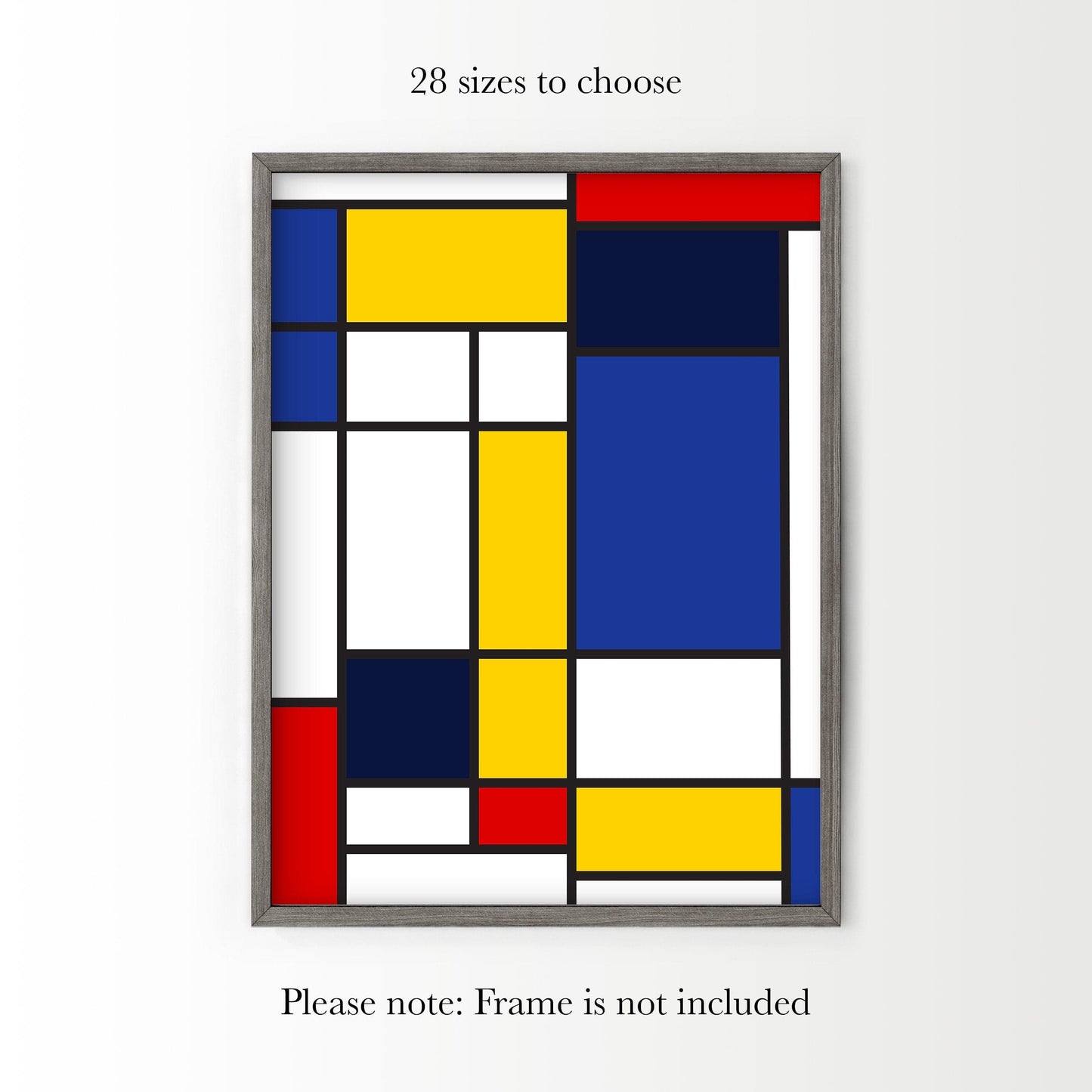 Mondrian Print, Abstract Wall Decor, Geometric Print