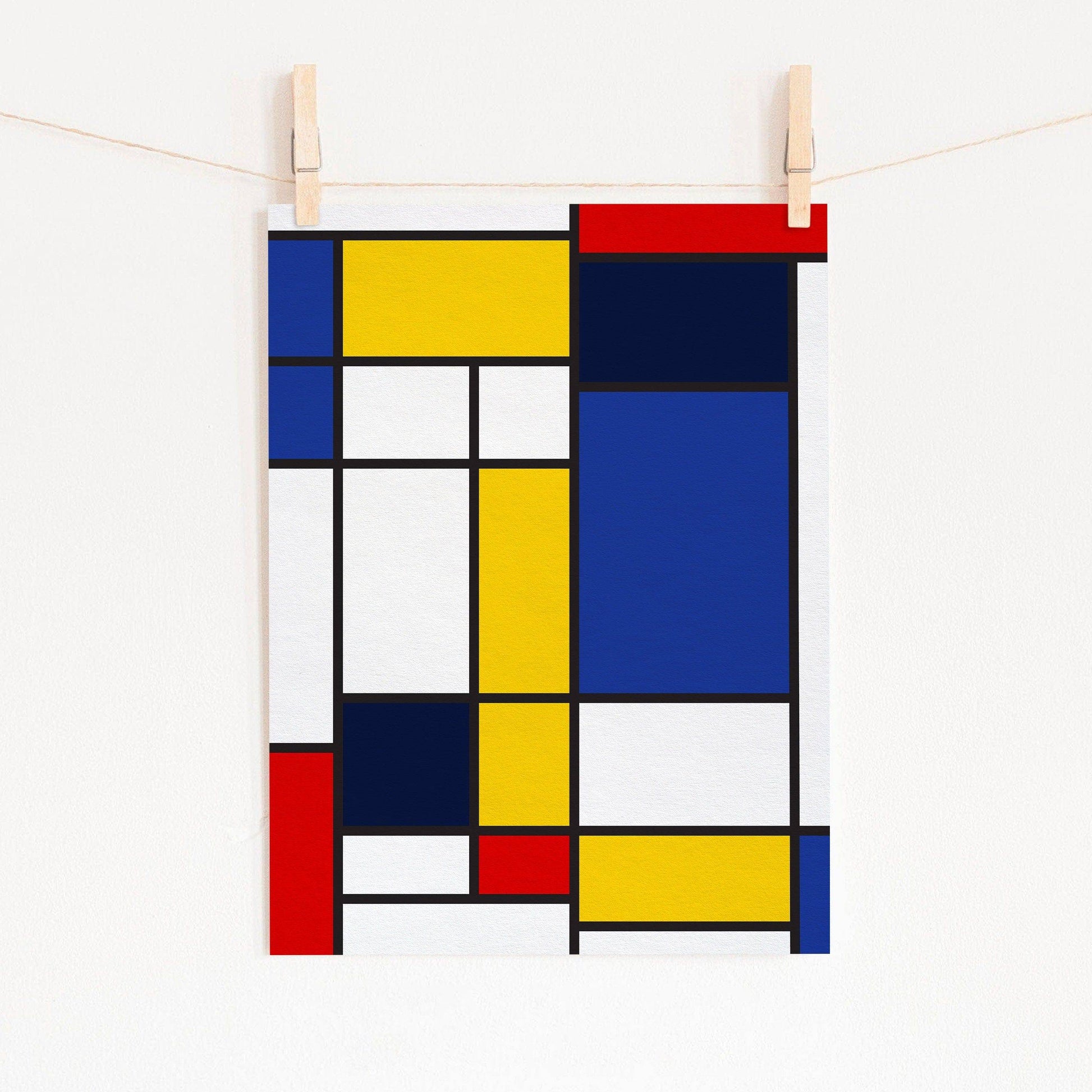 Mondrian Print, Abstract Wall Decor, Geometric Print