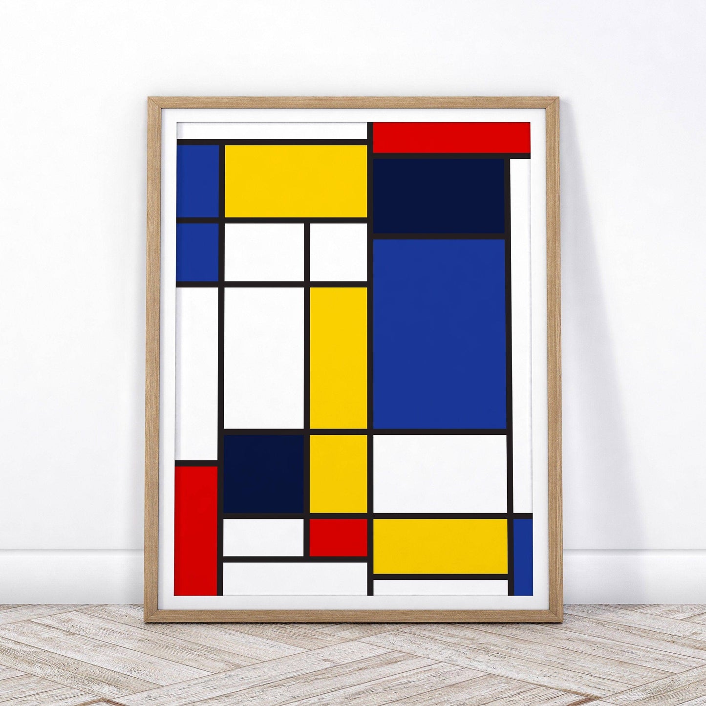 Mondrian Print, Abstract Wall Decor, Geometric Print