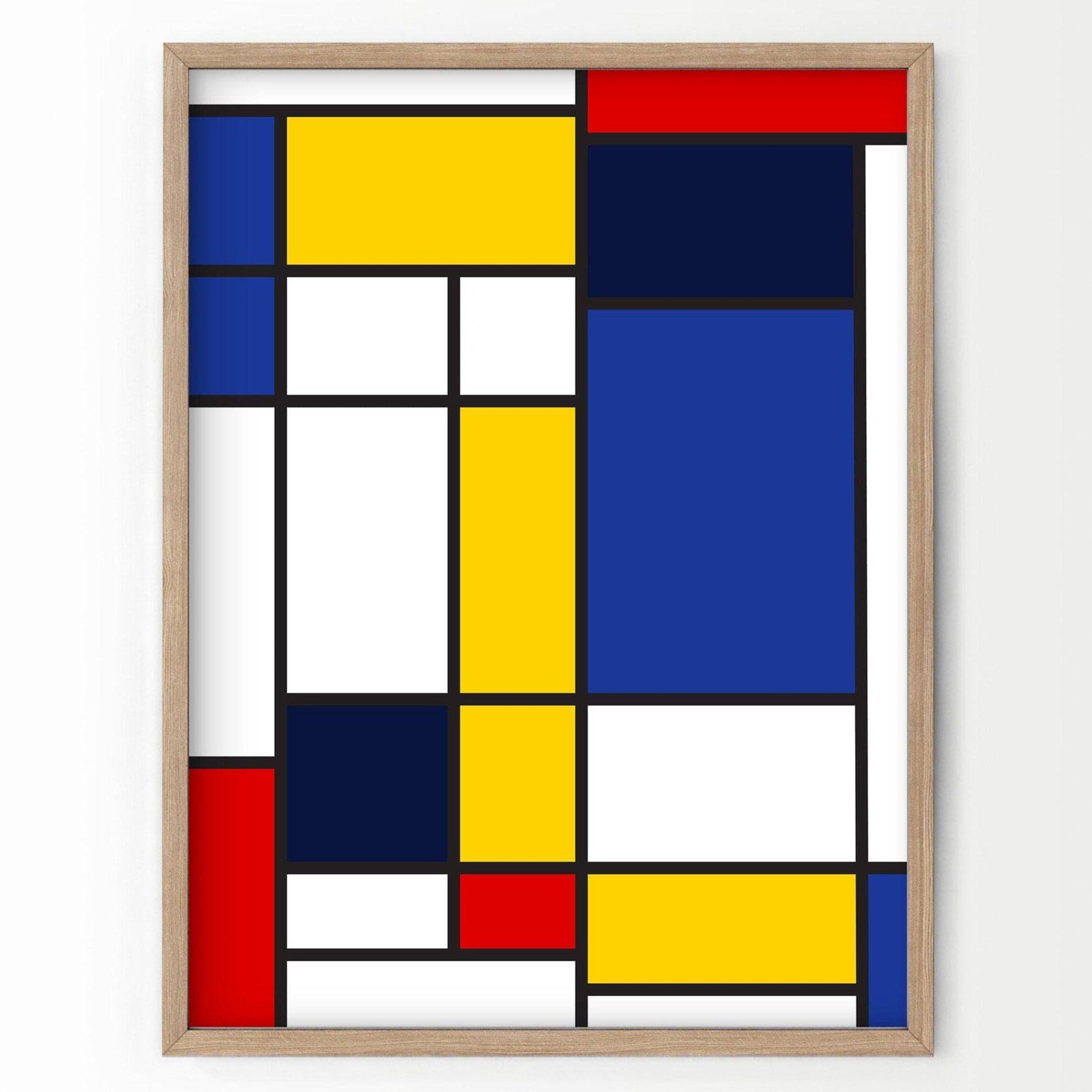 Mondrian Print, Abstract Wall Decor, Geometric Print