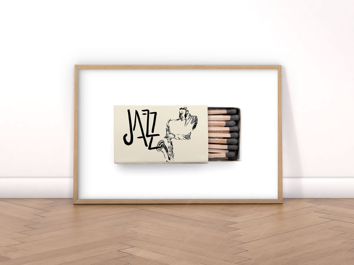 Music lover poster, Jazz wall art, Vintage matchbox wall art