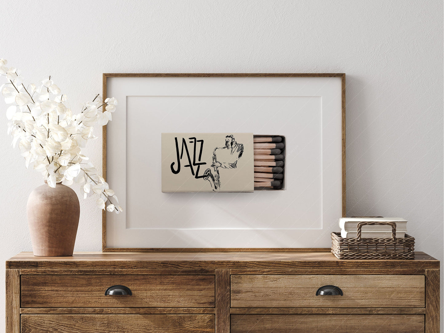 Music lover poster, Jazz wall art, Vintage matchbox wall art