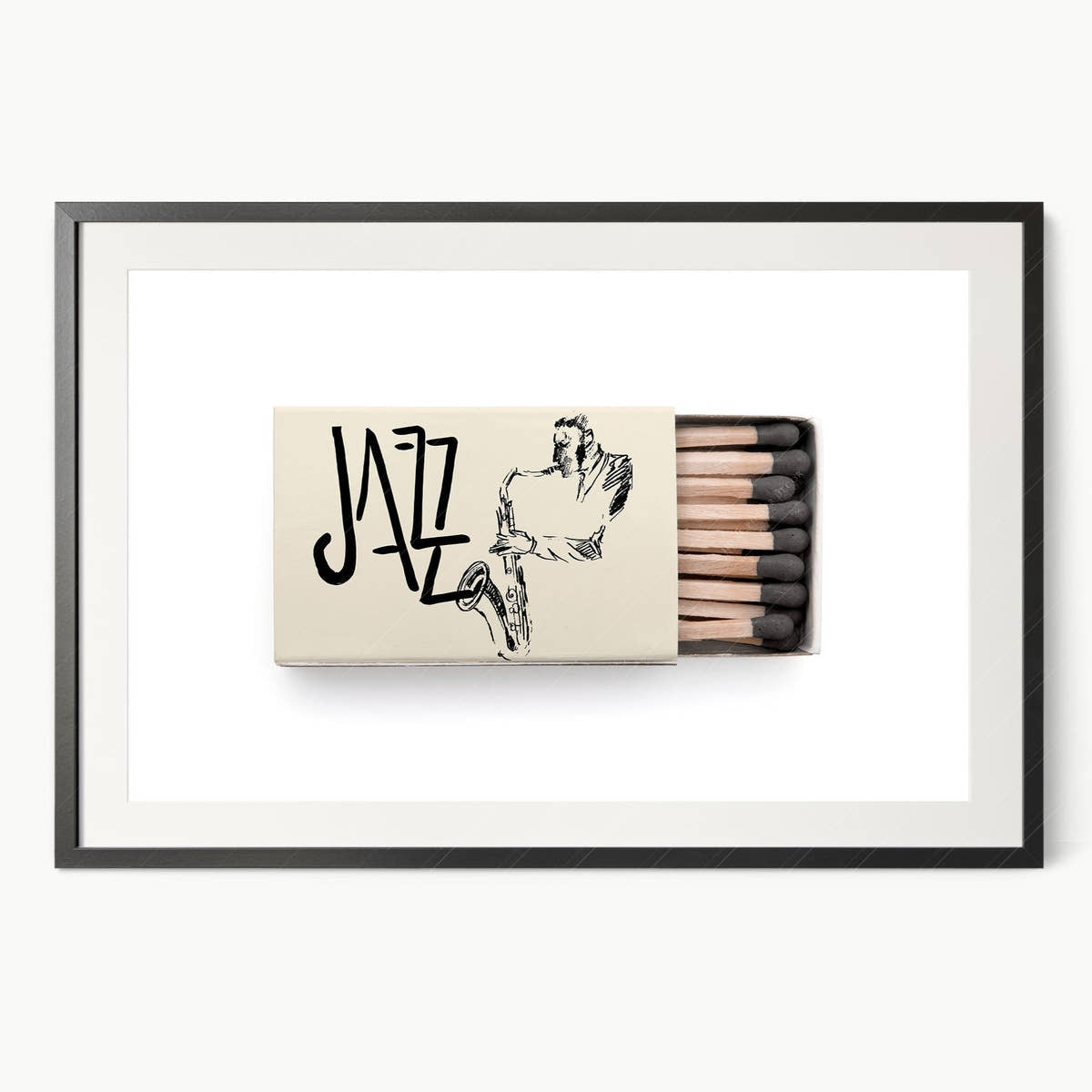 Music lover poster, Jazz wall art, Vintage matchbox wall art