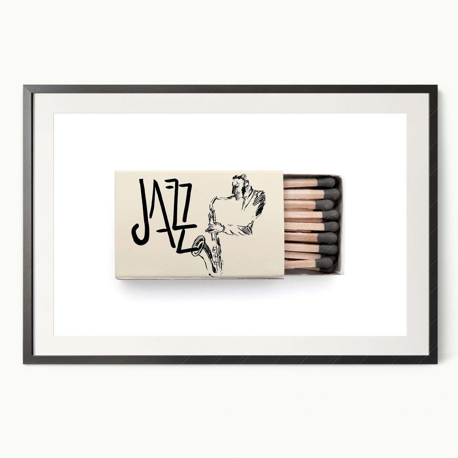 Music lover poster, Jazz wall art, Vintage matchbox wall art