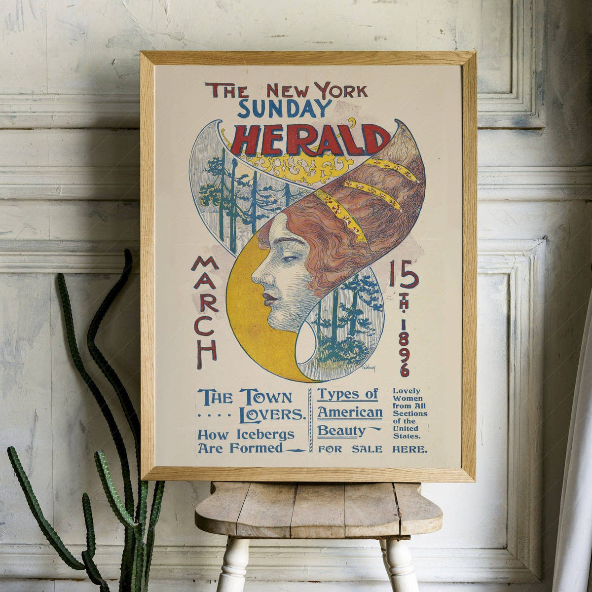 NYC Sunday Herald poster, Vintage posters, New York City