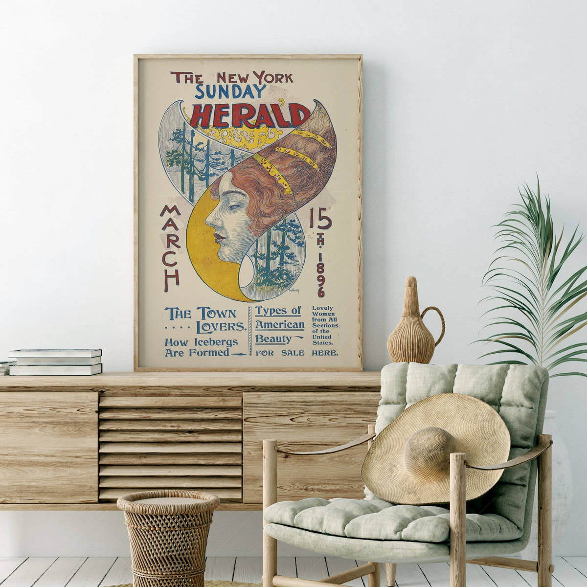 NYC Sunday Herald poster, Vintage posters, New York City