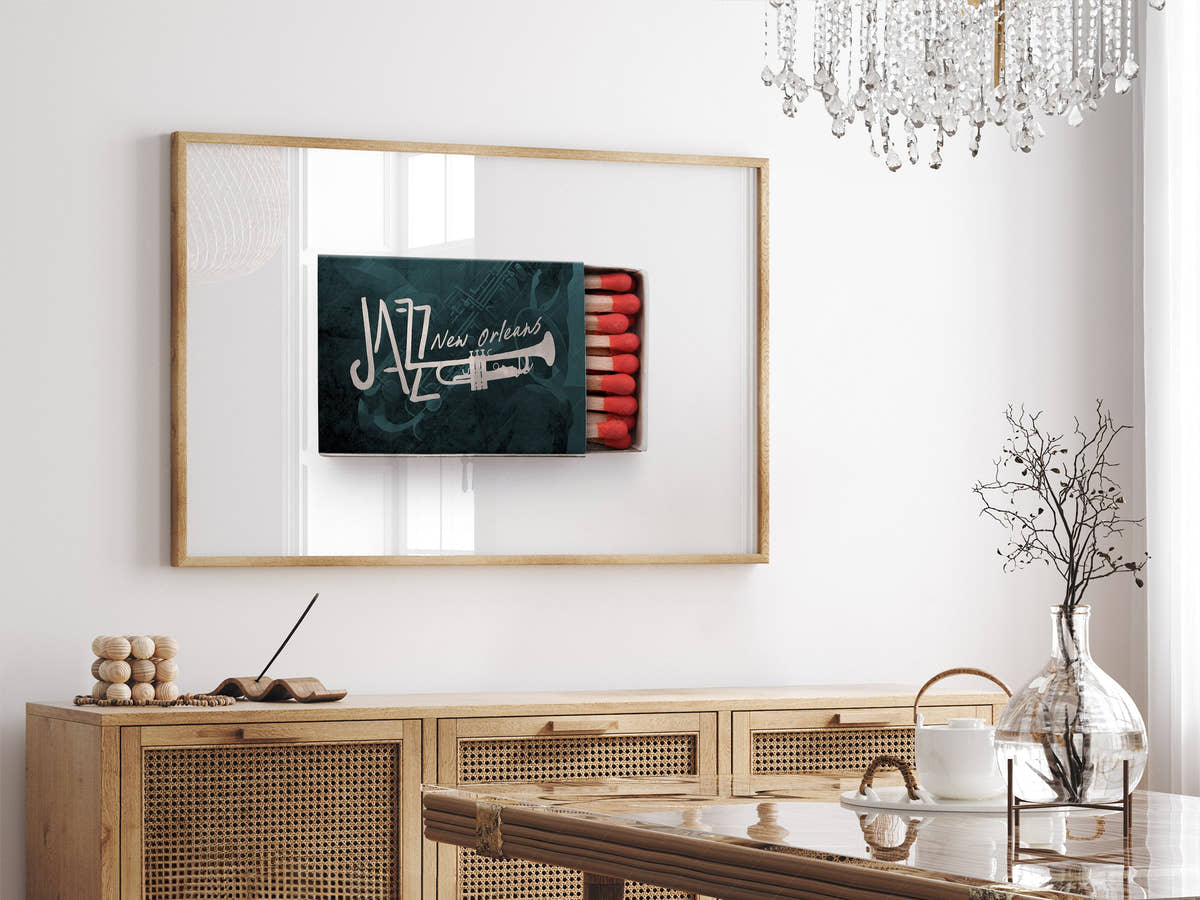 New Orleans, Jazz poster, Music festival, Retro matchbox wall art