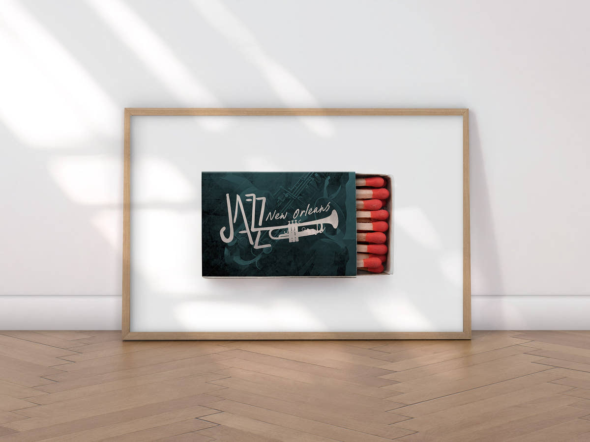 New Orleans, Jazz poster, Music festival, Retro matchbox wall art