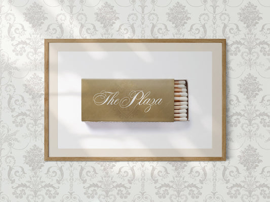 New York Poster, The Plaza Hotel, Iconic place wall art, Vintage matchbox wall art