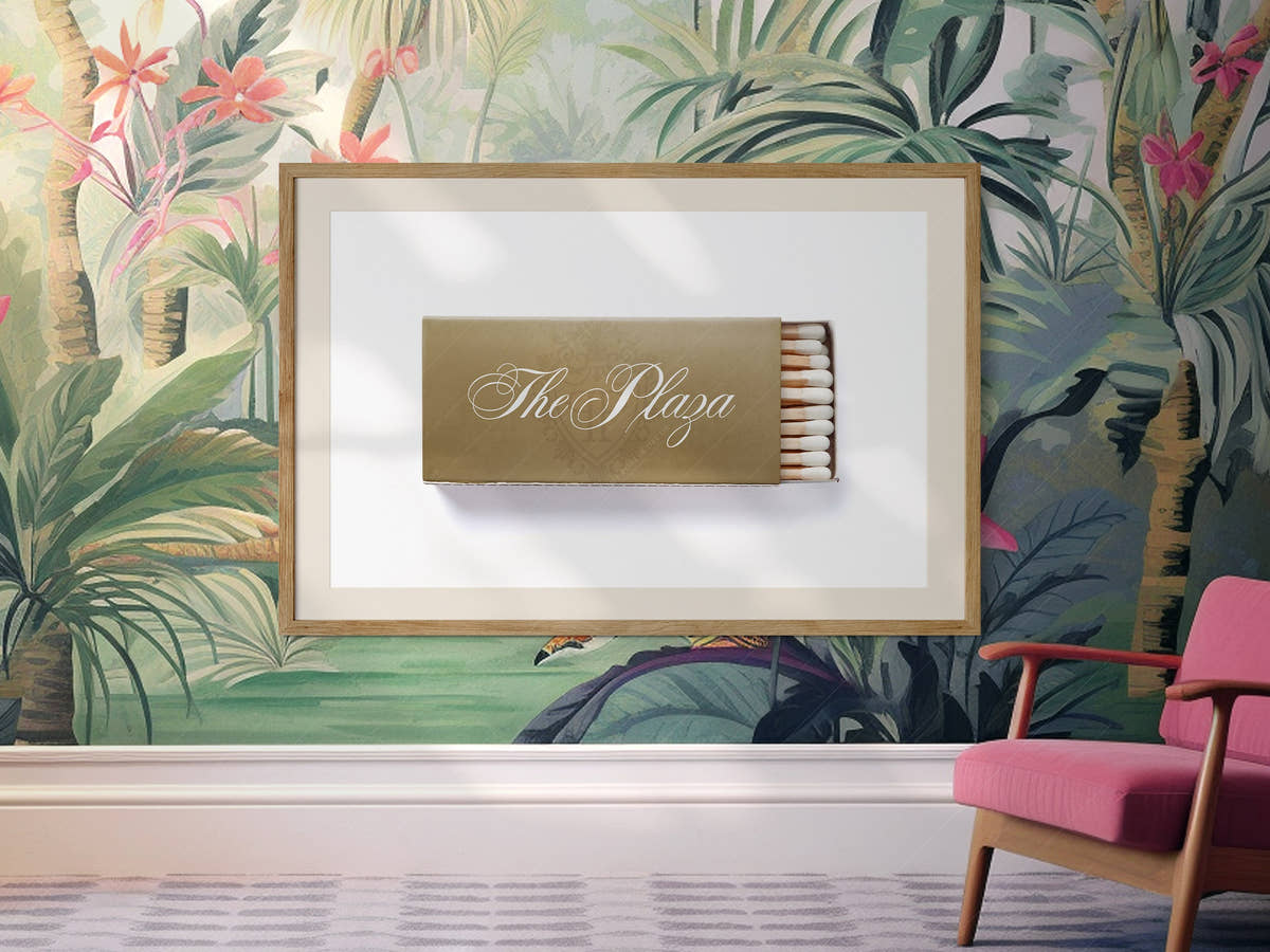 New York Poster, The Plaza Hotel, Iconic place wall art, Vintage matchbox wall art