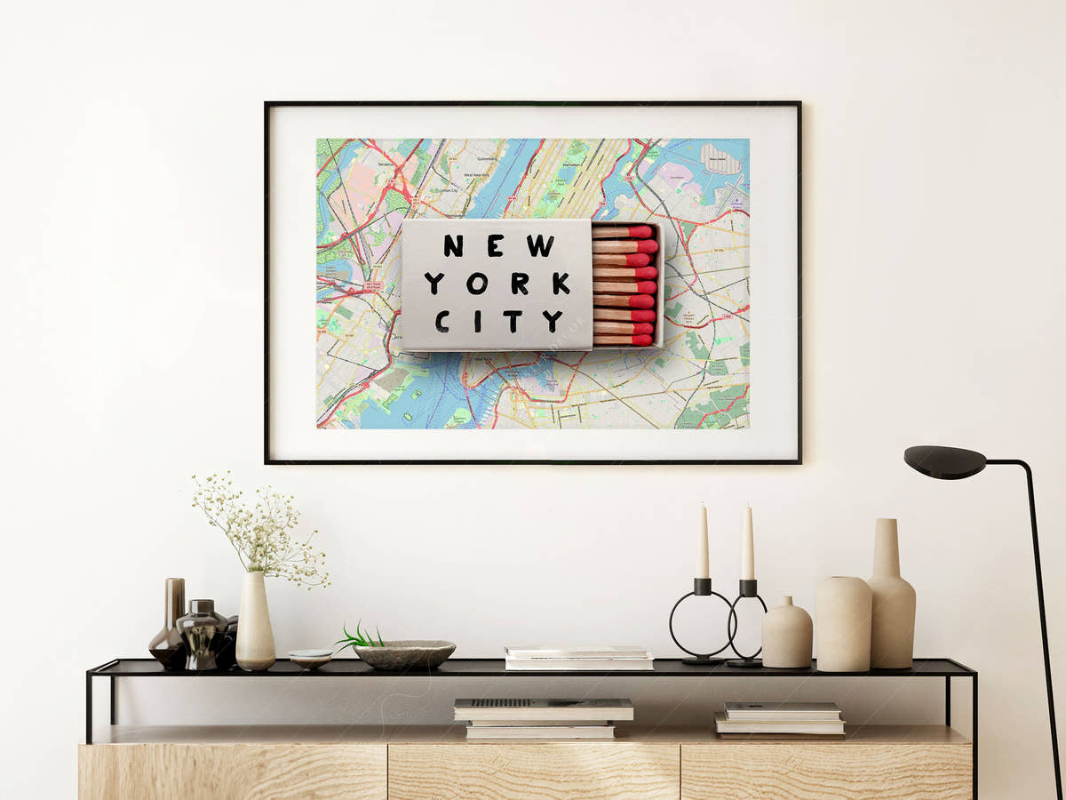 New York Print, Matchbox Photo, Map City Wall Art