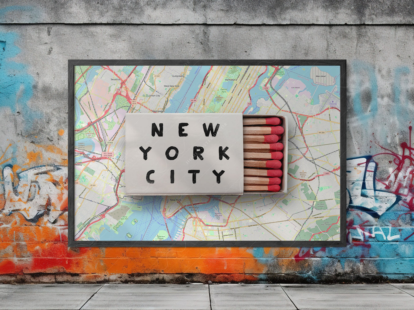 New York Print, Matchbox Photo, Map City Wall Art