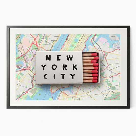 New York Print, Matchbox Photo, Map City Wall Art