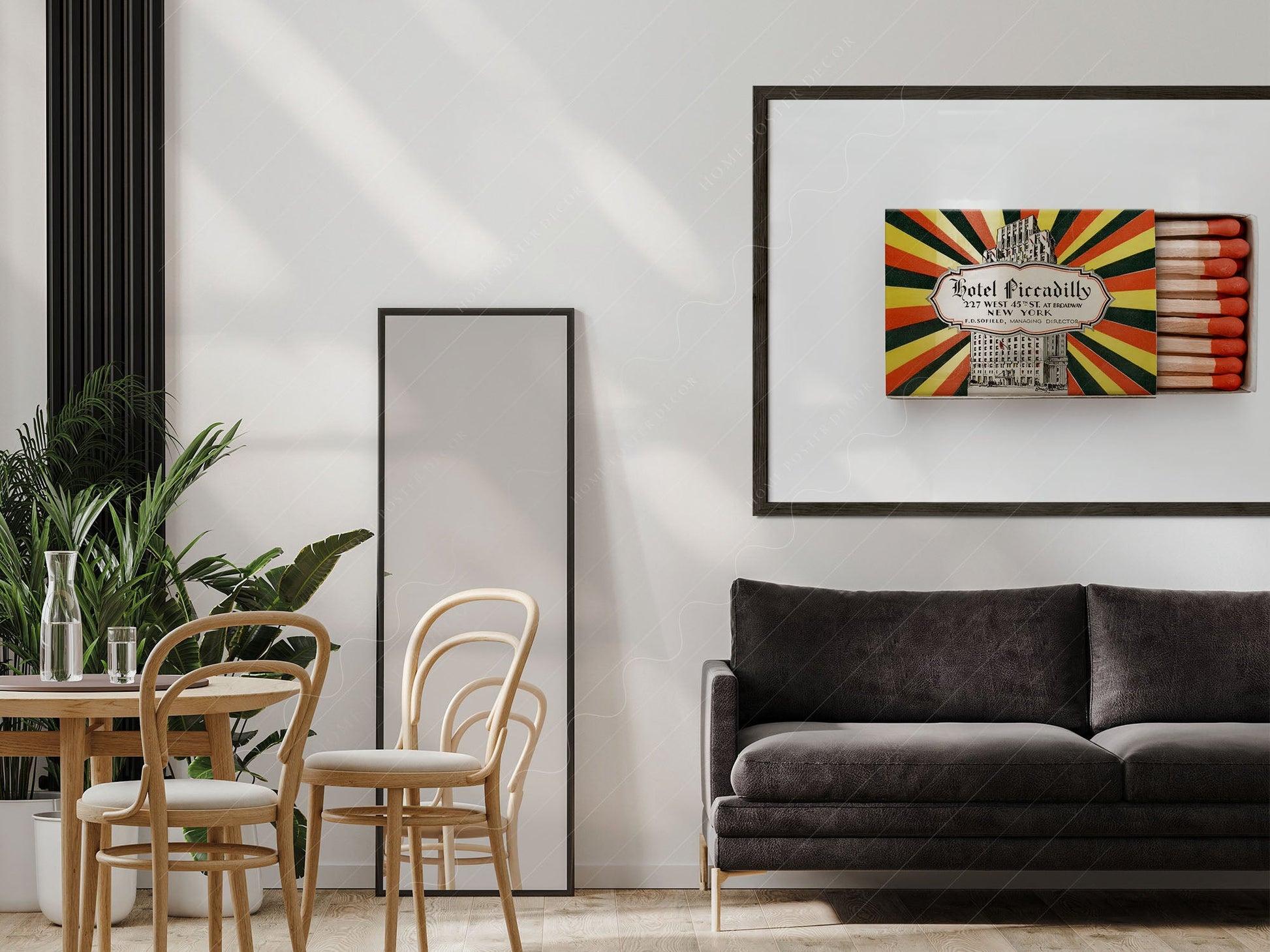 New York Wall Art, Hotel Piccadilly, Vintage matchbox print