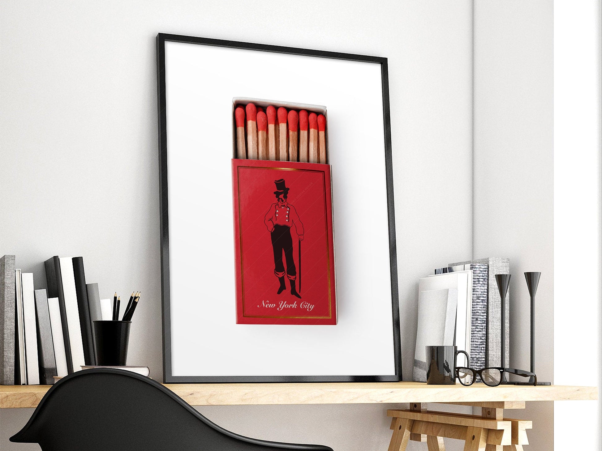 New York wall art, Matchbox print, The Bowery Hotel