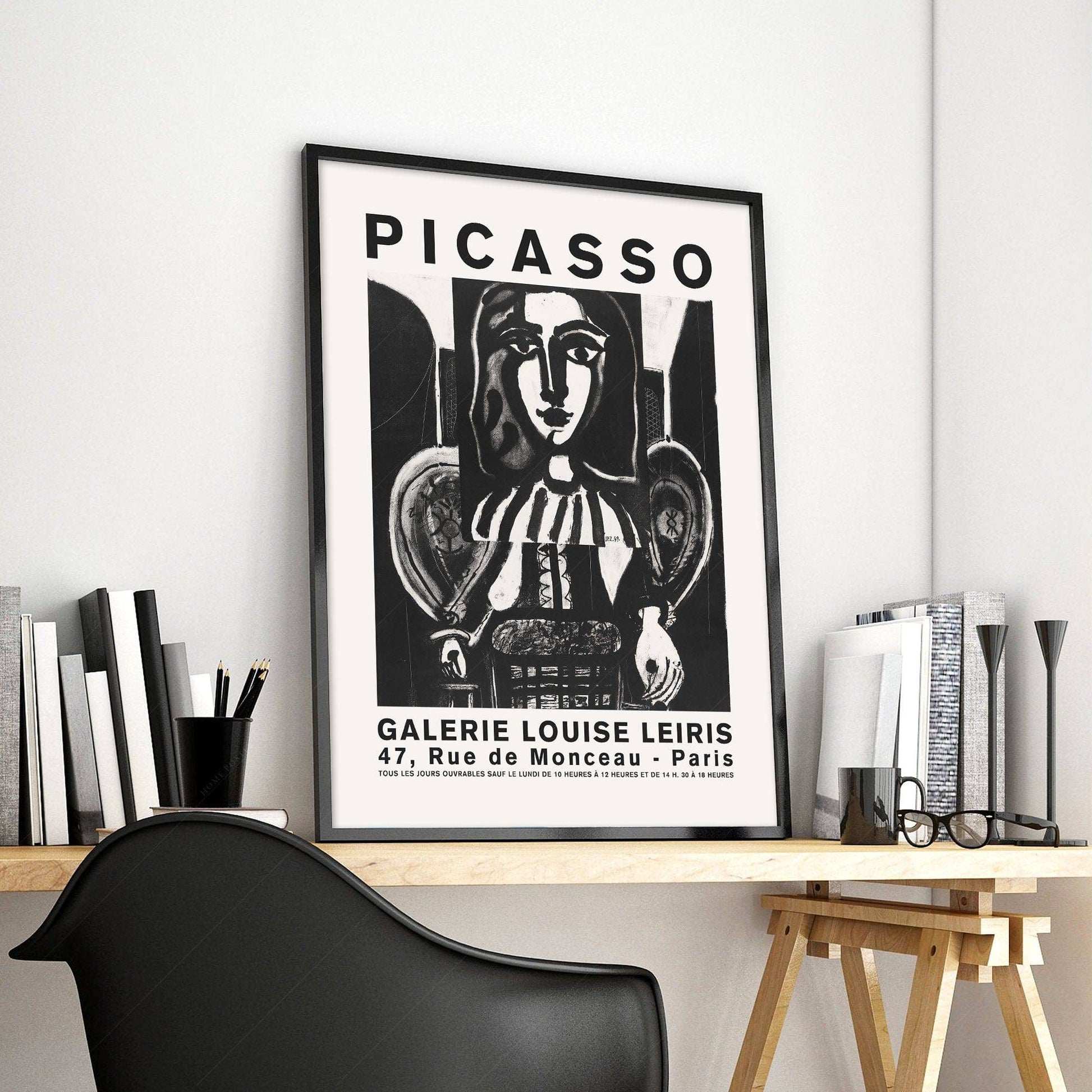 Pablo Picasso, Exhibition Poster, Black and White Modern art