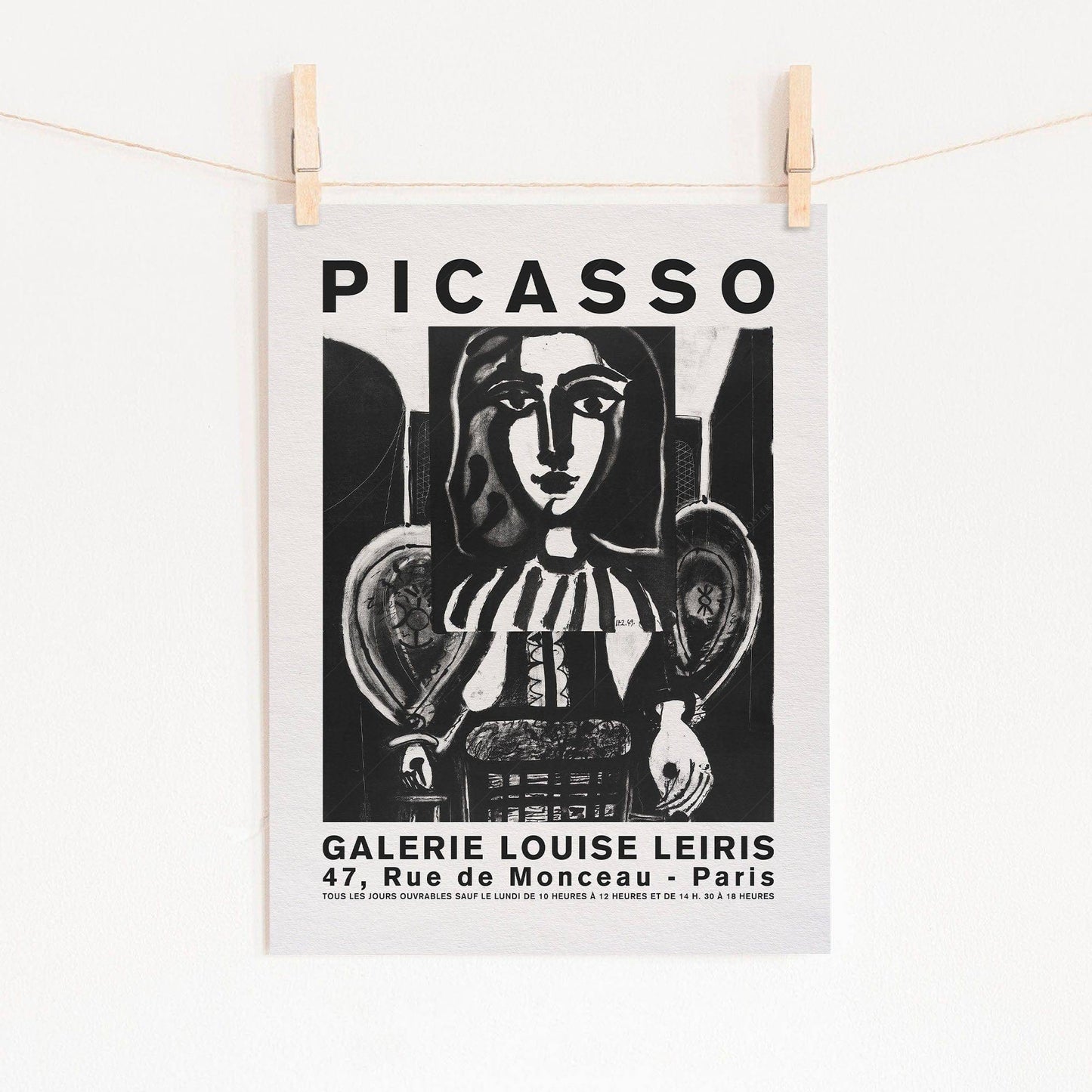 Pablo Picasso, Exhibition Poster, Black and White Modern art