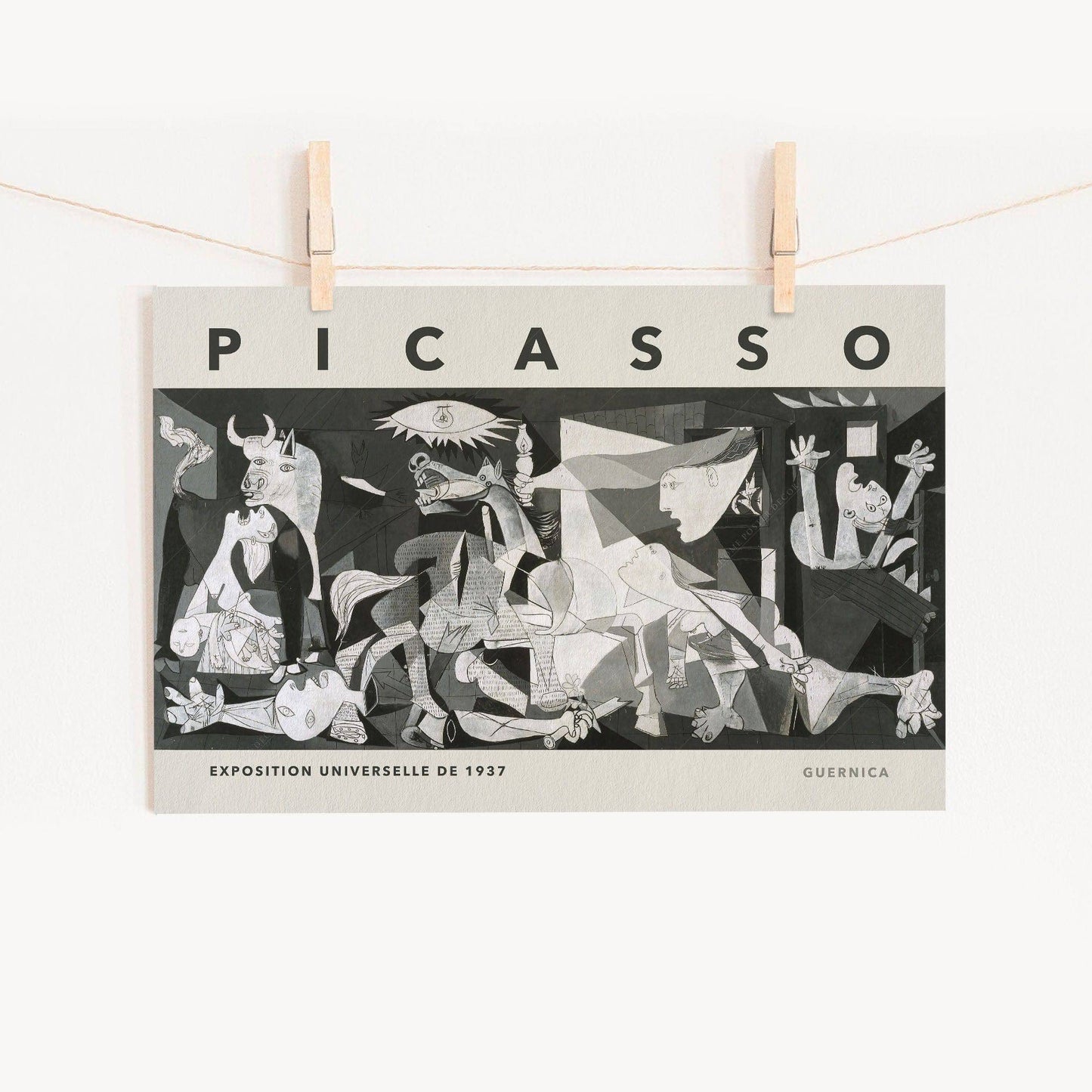 Pablo Picasso, Guernica 1937, Exhibition Poster, Fine Art