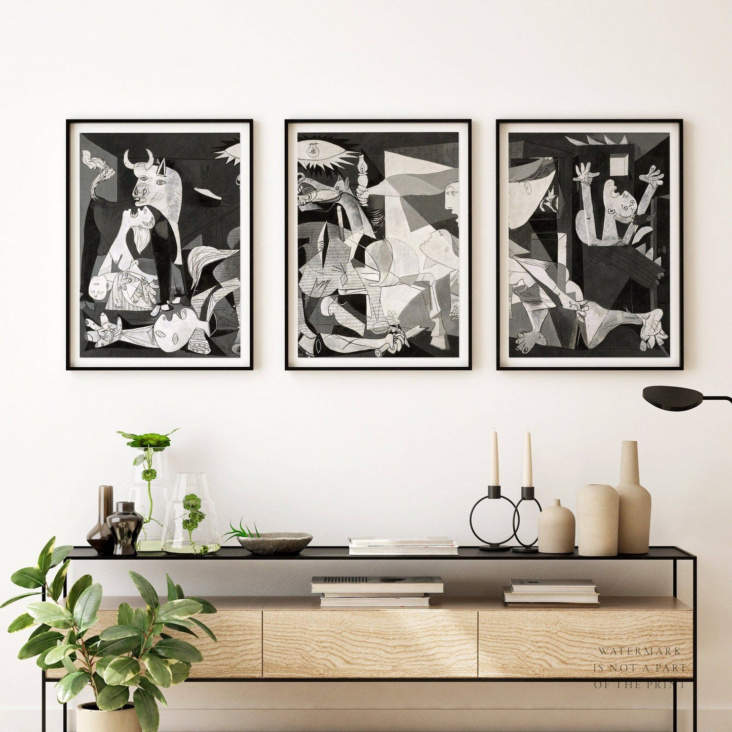 Pablo Picasso, Guernica 1937, Triptych wall decor