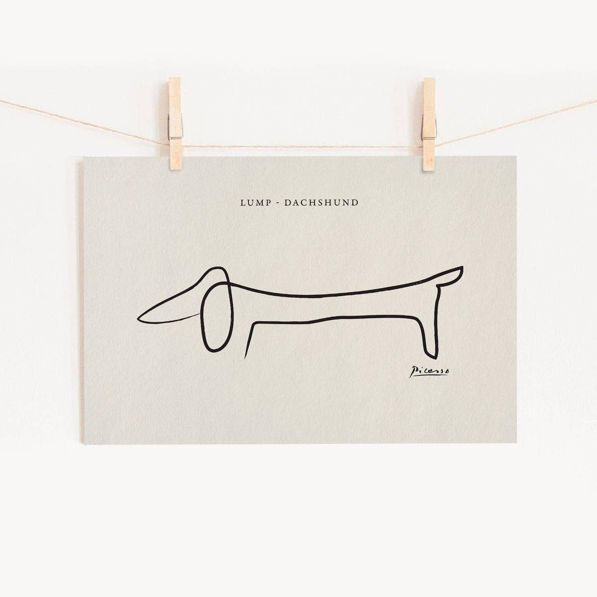 Pablo Picasso, Lump Dog poster, Dachshund art