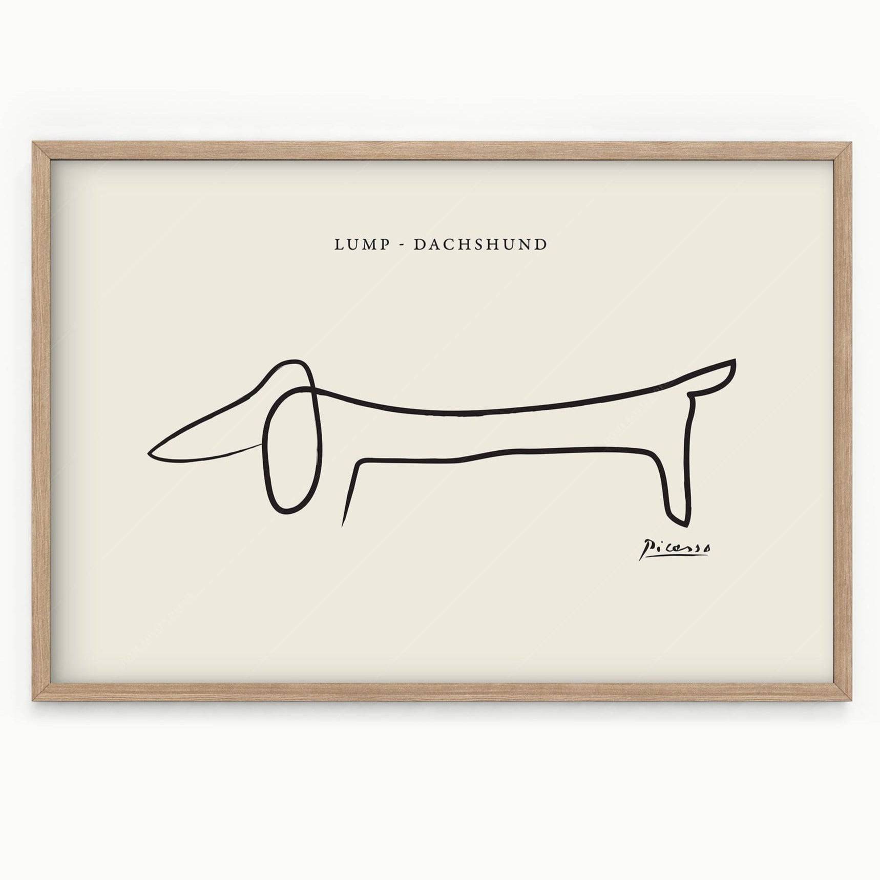 Pablo Picasso, Lump Dog poster, Dachshund art