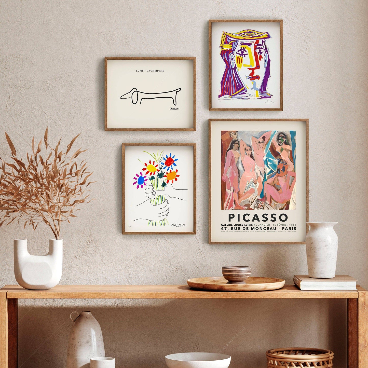 Pablo Picasso Prints, Gallery Wall Set of 4 Prints