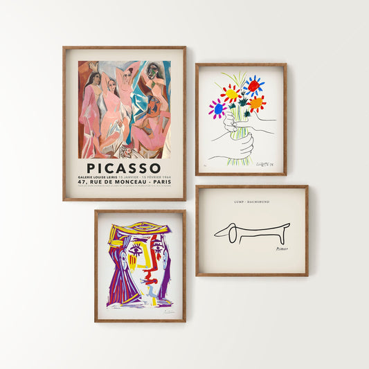 Pablo Picasso Prints, Gallery Wall Set of 4 Prints